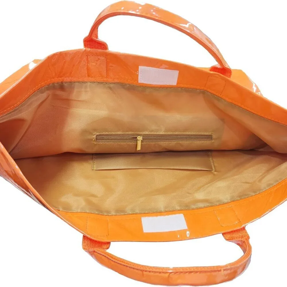 Paper Tote Bag PVC Surface Womens Vintage Clear Handbag Satchel